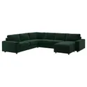 IKEA VIMLE ВИМЛЕ, чехол угл 5-мест дивана с козеткой, с широкими подлокотниками/Djuparp темно-зеленый 695.013.30 фото thumb №2