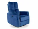 Розкладне крісло реклайнер SIGNAL Neptun M Velvet з функцією масажу, темно-синій фото thumb №1