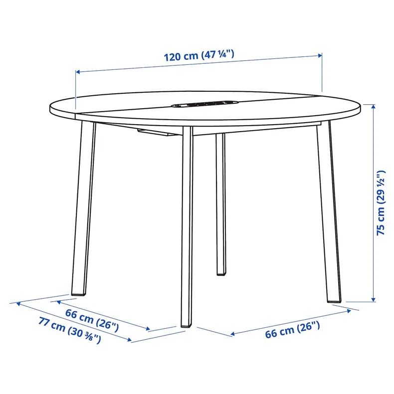 IKEA MITTZON МИТТЗОН, конференц-стол, круглый окл береза / белый, 120x75 см 995.139.30 фото №10