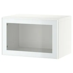 IKEA BESTÅ БЕСТО, комбинация настенных шкафов, белый Стекловик / белый / светло-зеленый Прозрачное стекло, 60x42x38 см 594.891.78 фото