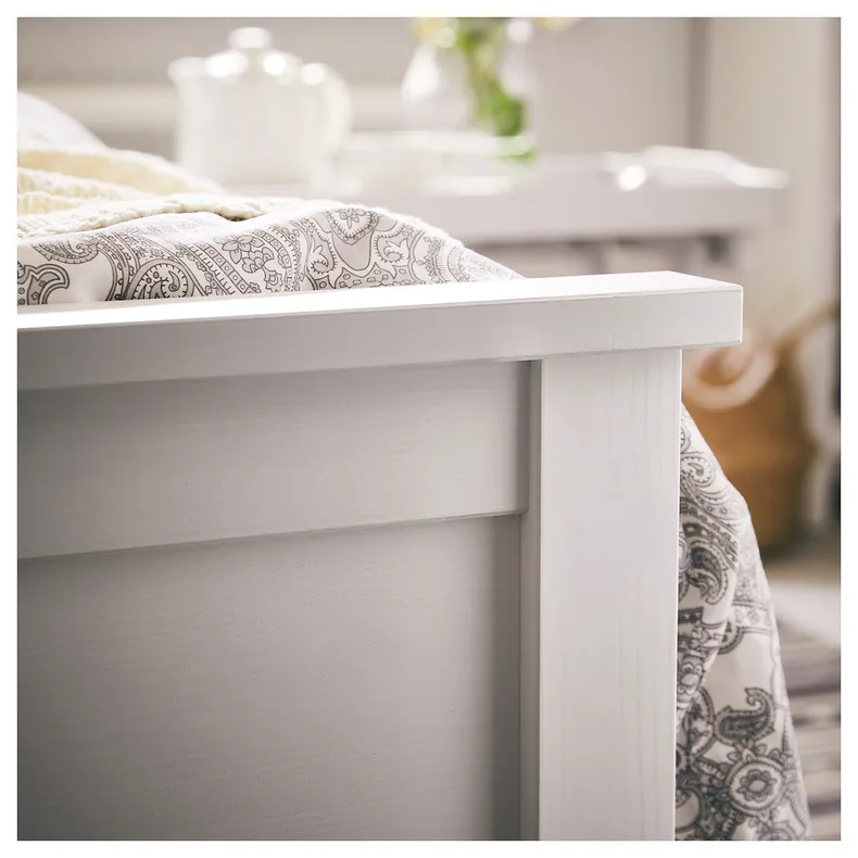 IKEA HEMNES ХЕМНЕС, каркас ліжка з матрацом, біла морилка / ОКРЕХАМН жорсткий, 90x200 см 595.368.15 фото №8
