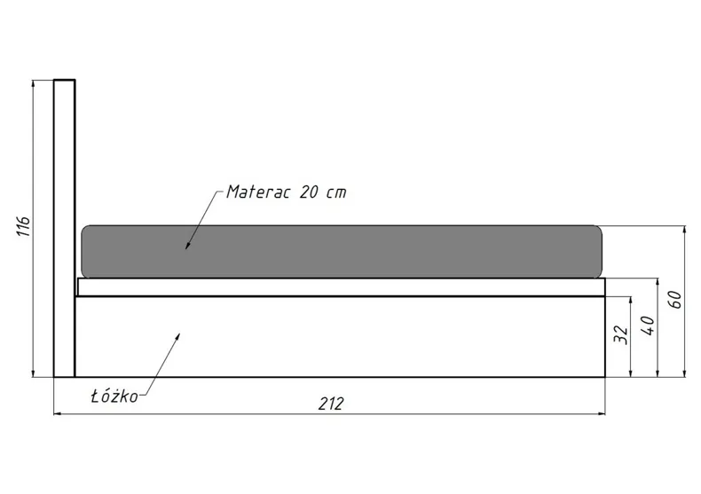 BRW Widar, 140 кровать, Джемма 11 Тауп LO-WIDAR-140X200-G2_B9D0E9 фото №2