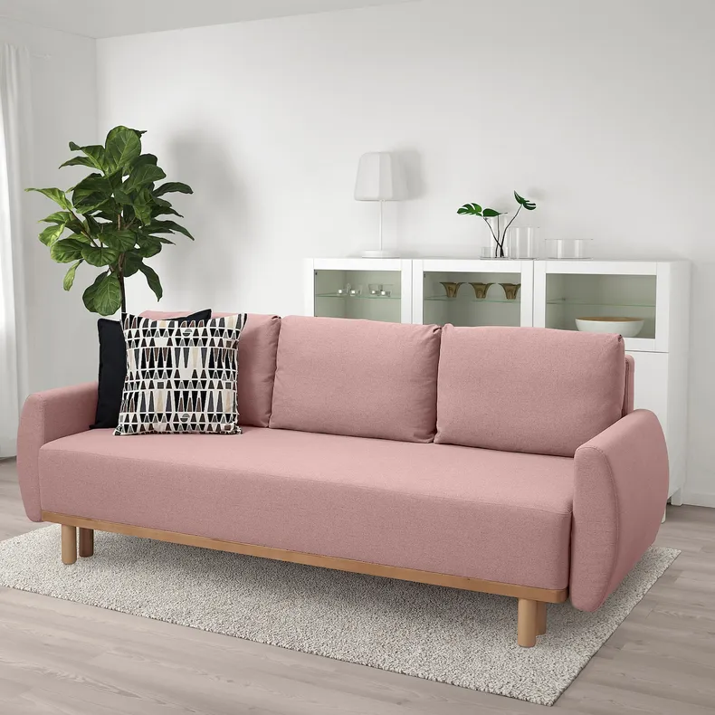 IKEA GRUNNARP ГРУННАРП, 3-місний диван-ліжко, рожевий 604.856.31 фото №2