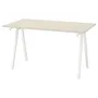 IKEA TROTTEN ТРОТТЕН, письмовий стіл, бежевий / білий, 140x80 см 994.342.59 фото