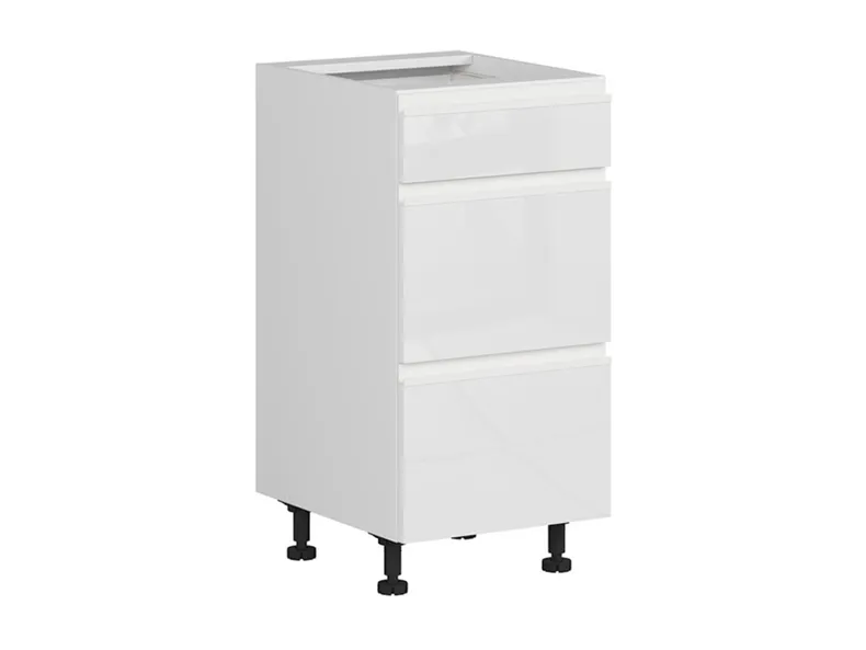BRW Кухонный цокольный шкаф Sole 40 см с выдвижными ящиками белый глянец, альпийский белый/глянцевый белый FH_D3S_40/82_2SMB/SMB-BAL/BIP фото №2