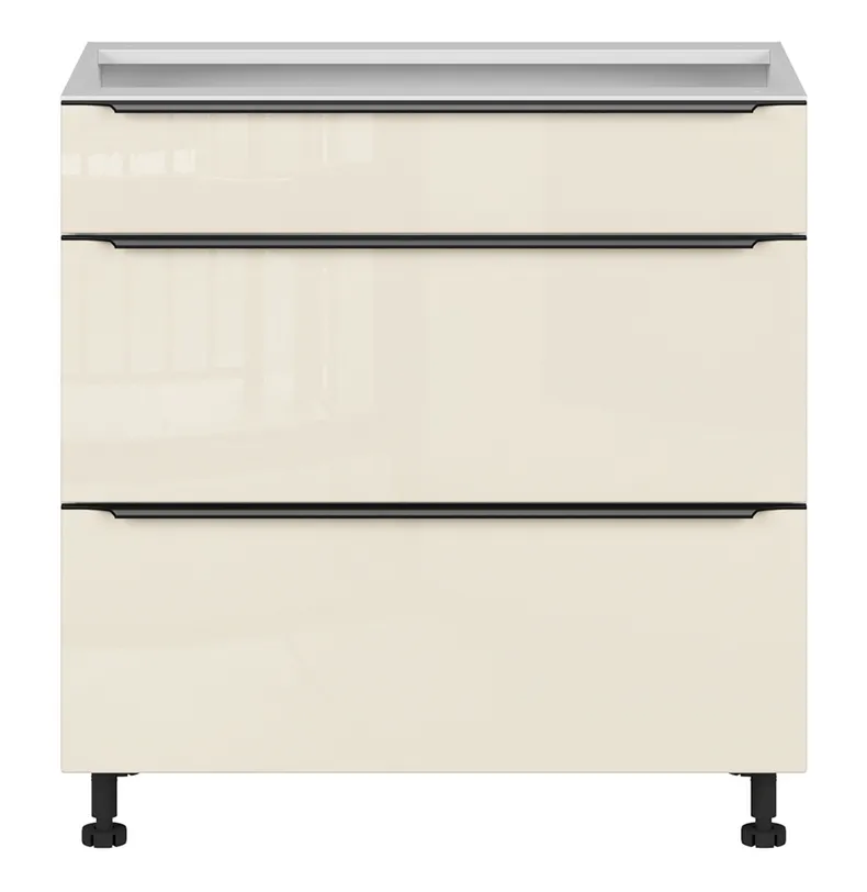 BRW Кухонный шкаф Sole L6 80 см с ящиками бесшумного закрывания магнолия жемчуг, альпийский белый/жемчуг магнолии FM_D2S_80/82_2STB/B-BAL/MAPE фото №1