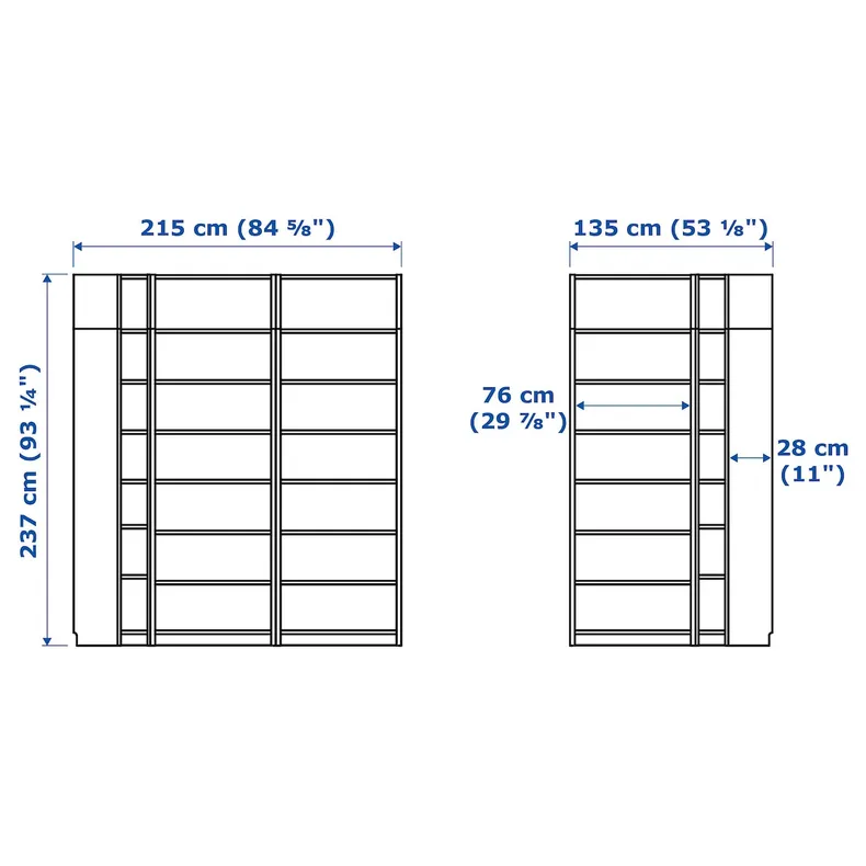 IKEA BILLY БИЛЛИ, угловой стеллаж с доп. модулями, имит. дуб, 215/135x28x237 см 495.818.89 фото №3