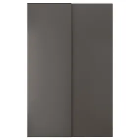 IKEA HASVIK ХАСВІК, розсувні дверцята, 2 шт., темно-сірий, 150x236 см 505.109.52 фото