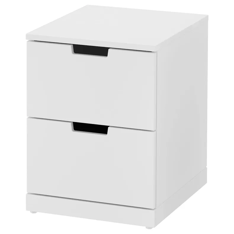 IKEA NORDLI НОРДЛИ, комод с 2 ящиками, белый, 40x54 см 092.398.27 фото №1