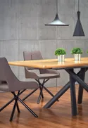 Кухонный стол раскладной HALMAR DERRICK 160-200x90 см натуральный дуб/черный фото thumb №8