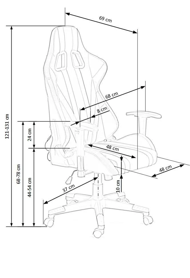 Крісло комп'ютерне геймерське HALMAR FACTOR з світлодіодною підсвіткою, різнокольорове фото №14