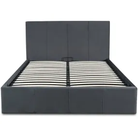 Кровать двуспальная бархатная MEBEL ELITE MELIA Velvet, 140x200 см, Темно-серый фото