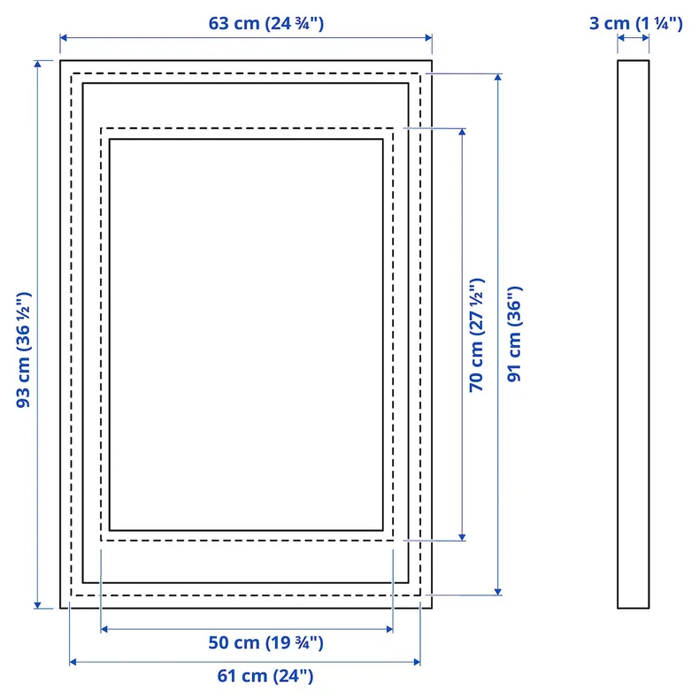 IKEA RÖDALM РЕДАЛЬМ, рамка, чорний, 61x91 см 305.489.32 фото №6