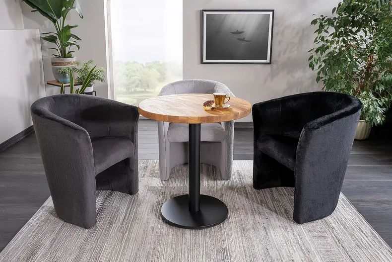Кухонний стіл SIGNAL PURO II, ламінований дуб / чорний, 80x80 фото №16