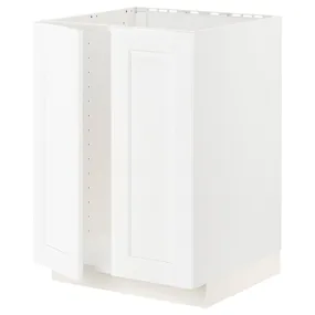 IKEA METOD МЕТОД, напольный шкаф для мойки+2 двери, белый Энкёпинг / белая имитация дерева, 60x60 см 594.733.80 фото