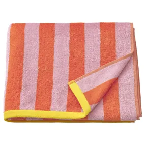 IKEA SLÅNHÖSTMAL СЛОНХЕСТМАЛЬ, банний рушник, оранжево-рожева смужка, 70x140 см 305.772.17 фото