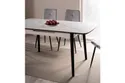 Стол обеденный раскладной SIGNAL APOLLO, белый мрамор / черный матовый, 80x120 фото thumb №11