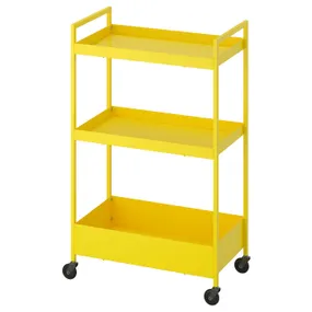 IKEA NISSAFORS НІССАФОРС, візок, жовтий, 50.5x30x83 см 205.808.47 фото