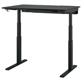 IKEA MITTZON МІТТЗОН, стіл регульований, електричний okl попелястий пофарбований чорний / чорний, 120x80 см 995.277.48 фото