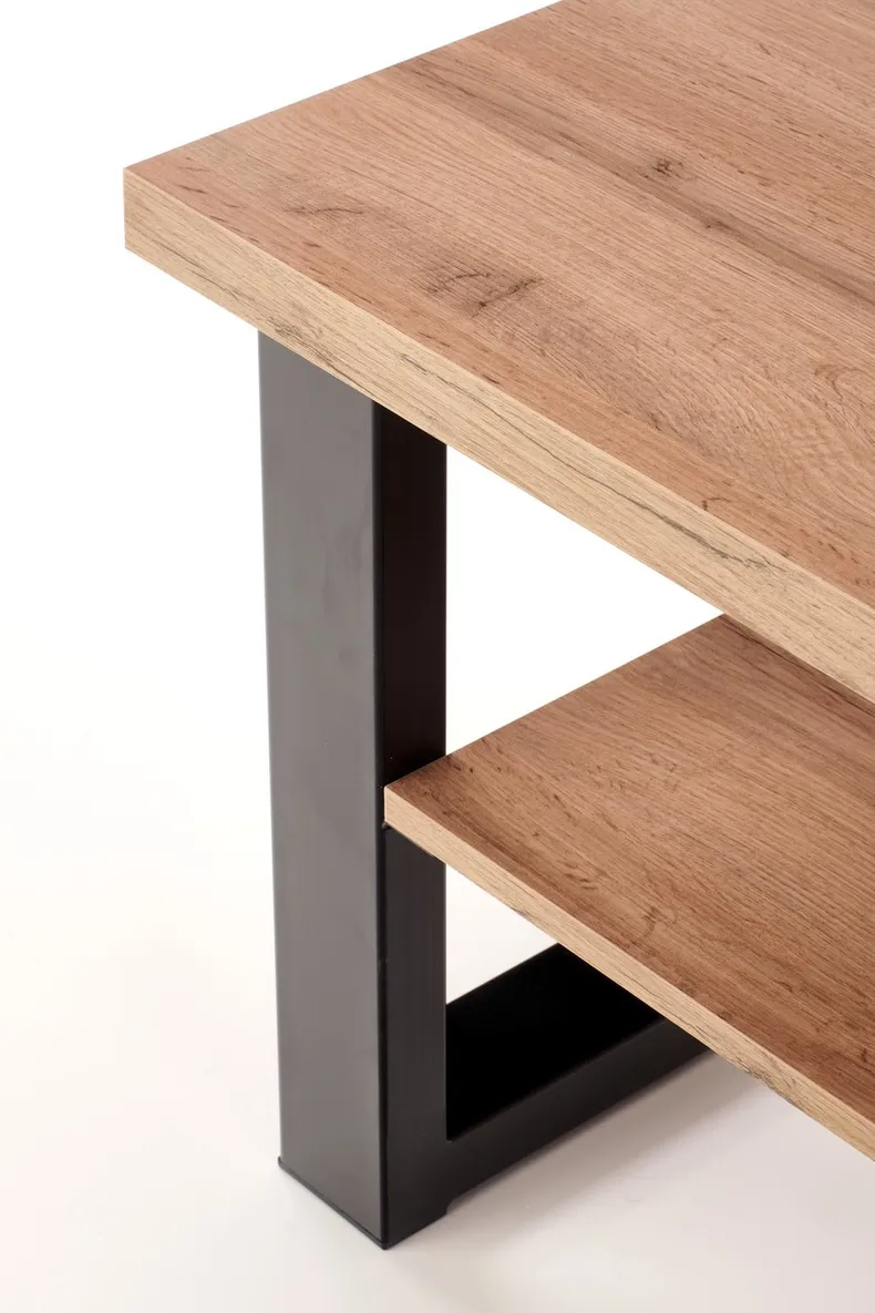 Журнальный столик деревянный HALMAR VENOM U, 120x60 см, цвет: дуб вотан/черный фото №3