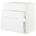 IKEA METOD МЕТОД / MAXIMERA МАКСИМЕРА, напол шкаф д / варочн панели / вытяжка, белый / Воксторп матовый белый, 80x60 см 593.356.09 фото thumb №1