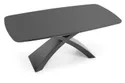 Обідній стіл розкладний HALMAR SILVESTRO 180-220x89 см, стільниця - темно-сірий, ніжка - чорний фото thumb №5