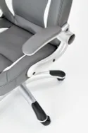 Крісло комп'ютерне офісне обертове HALMAR SATURN сірий, екошкіра перфорована фото thumb №8