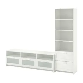 IKEA BRIMNES БРИМНЭС, шкаф для ТВ, комбинация, белый, 240x41x190 см 394.772.42 фото