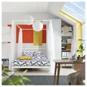 IKEA VITARNA ВИТАРНА, каркас кровати с 4-х стойками, белый/Лурёй, 140x200 см 095.561.27 фото thumb №4