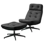 IKEA HAVBERG ХАВБЕРГ, кресло с табуретом для ног, Гранн / Бомстад черный 194.853.18 фото