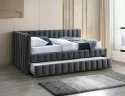 Ліжко односпальне SIGNAL Alfie Velvet 120x200, сірий фото thumb №2