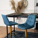 Барный стул бархатный MEBEL ELITE ARCOS Velvet, синий/золотой фото thumb №3