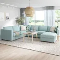 IKEA VIMLE ВІМЛЕ, кут диван-ліжко, 5-місн з кушеткою, Саксемара світло-блакитна 095.371.72 фото thumb №3