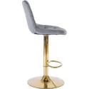 Барний стілець оксамитовий MEBEL ELITE ARCOS Velvet, сірий / золотий фото thumb №9