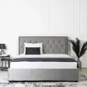 Кровать двуспальная бархатная MEBEL ELITE CROS Velvet, 160x200 см, Серый фото thumb №5