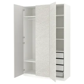 IKEA PAX ПАКС / MISTUDDEN МИСТУДДЕН, гардероб, комбинация, белый / серый узор, 150x60x236 см 295.210.66 фото