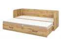 BRW Ліжко розкладне BRW TETRIX 80-160x200 см з ящиком для зберігання, подушками та матрацом, бежевий / дуб вотан LOZ/80/160_KPL-DWO/MODONE_9702 фото thumb №2