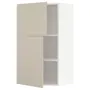 IKEA METOD МЕТОД, навісна шафа з полицями / 2 дверцят, білий / хавсторпський бежевий, 60x100 см 894.613.28 фото