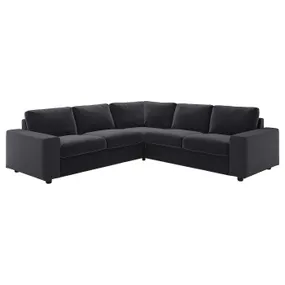 IKEA VIMLE ВИМЛЕ, 4-местный угловой диван, с широкими подлокотниками/Djuparp темно-серый 494.367.79 фото