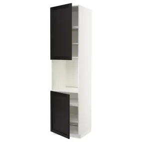 IKEA METOD МЕТОД, висока шафа для дух, 2 дверцят / пол, білий / ЛЕРХЮТТАН чорна морилка, 60x60x240 см 494.672.85 фото