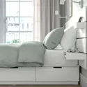 IKEA NORDLI НОРДЛИ, кровать с отд д / хранения и матрасом, с подголовником белый / Екрехамн средней жесткости, 160x200 см 295.396.41 фото thumb №5