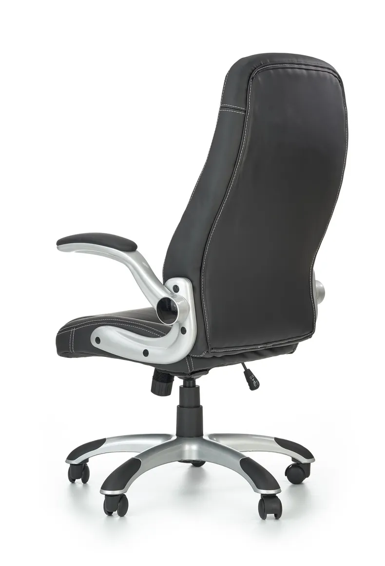 Крісло комп'ютерне офісне обертове HALMAR SATURN чорний, екошкіра перфорована фото №2