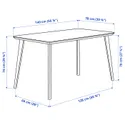 IKEA LISABO ЛИСАБО / JANINGE ЯН-ИНГЕ, стол и 4 стула, ясеневый шпон / белый, 140x78 см 491.032.47 фото thumb №7