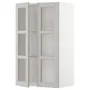 IKEA METOD МЕТОД, навесной шкаф / полки / 2стеклян двери, белый / светло-серый, 60x100 см 094.669.33 фото