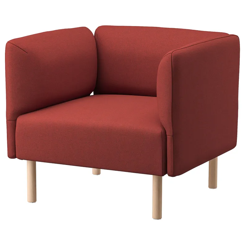 IKEA LILLEHEM ЛІЛЛЕХЕМ, крісло, ГУННАРЕД/коричнево-червоний деревина 494.702.97 фото №1