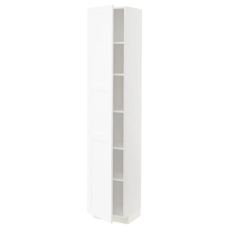 IKEA METOD МЕТОД, высокий шкаф с полками, белый Энкёпинг / белая имитация дерева, 40x37x200 см 194.735.13 фото №1