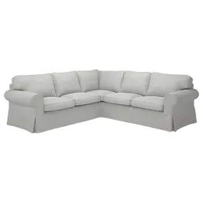 IKEA EKTORP ЭКТОРП, 4-местный угловой диван, Талмира белая/черная 494.362.32 фото