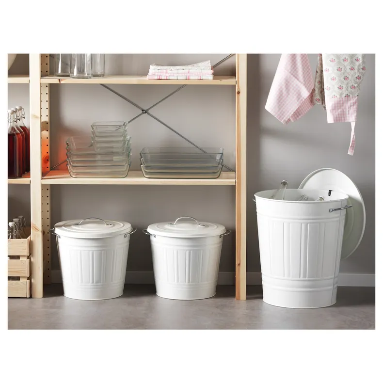 IKEA KNODD КНОДД, відро з кришкою, білий, 40 L фото №4