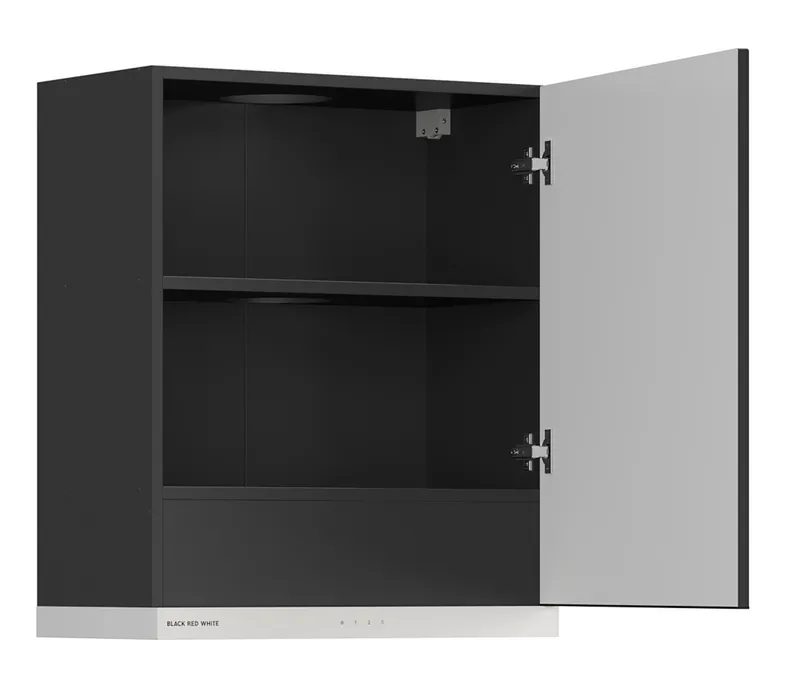 BRW Верхний кухонный шкаф Sole L6 60 см с вытяжкой правый черный матовый, черный/черный матовый FM_GOO_60/68_P_FAMI-CA/CAM/BI фото №3