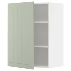 IKEA METOD МЕТОД, навесной шкаф с полками, белый / светло-зеленый, 60x80 см 294.872.51 фото